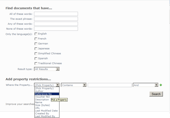 Adding custom search metadata in your advanced search SharePoint 2010